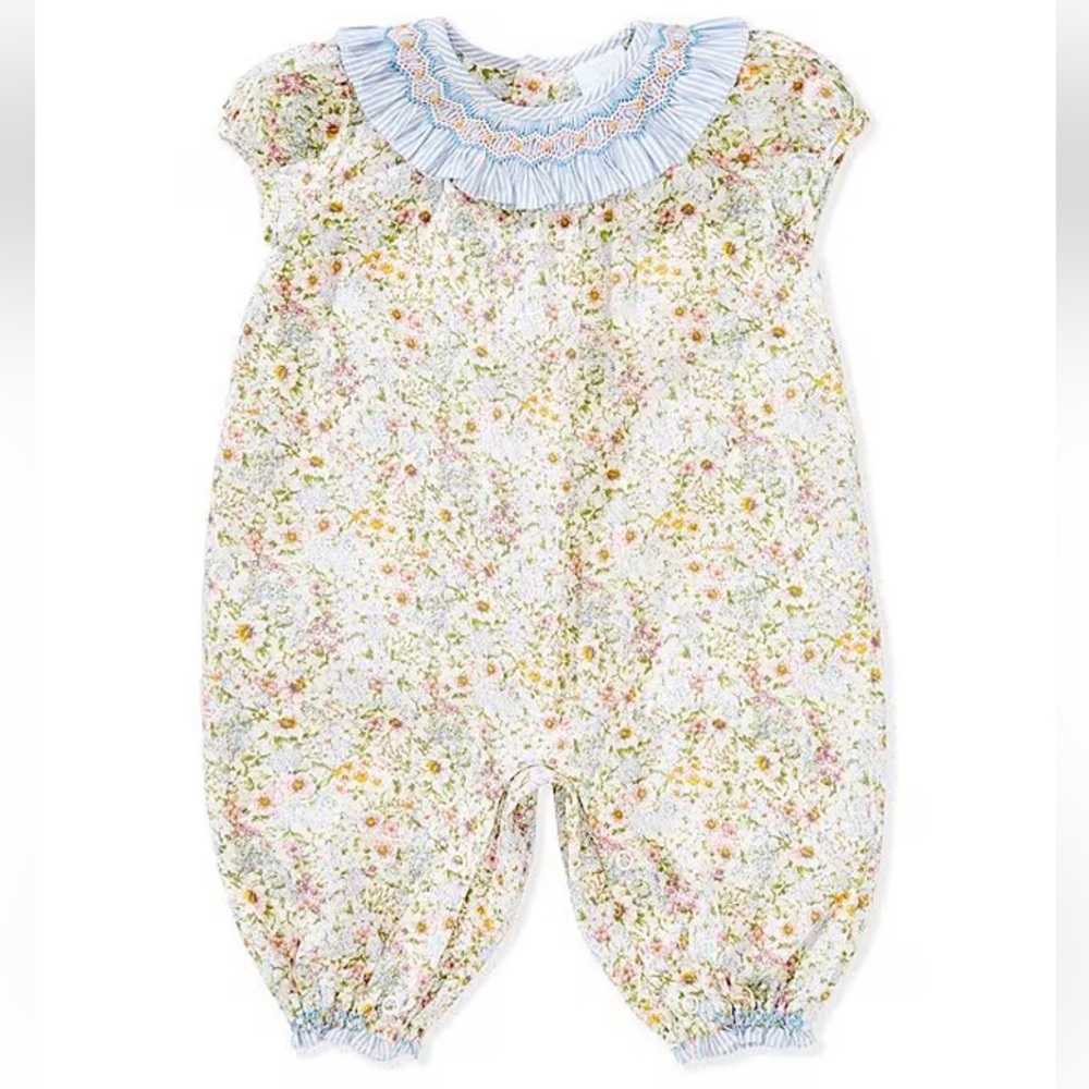 Edgehill Collection Baby Girls Floral Longall Romper